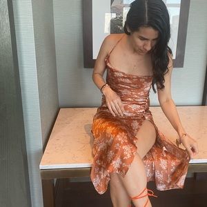 Satin Midi Slip Dress